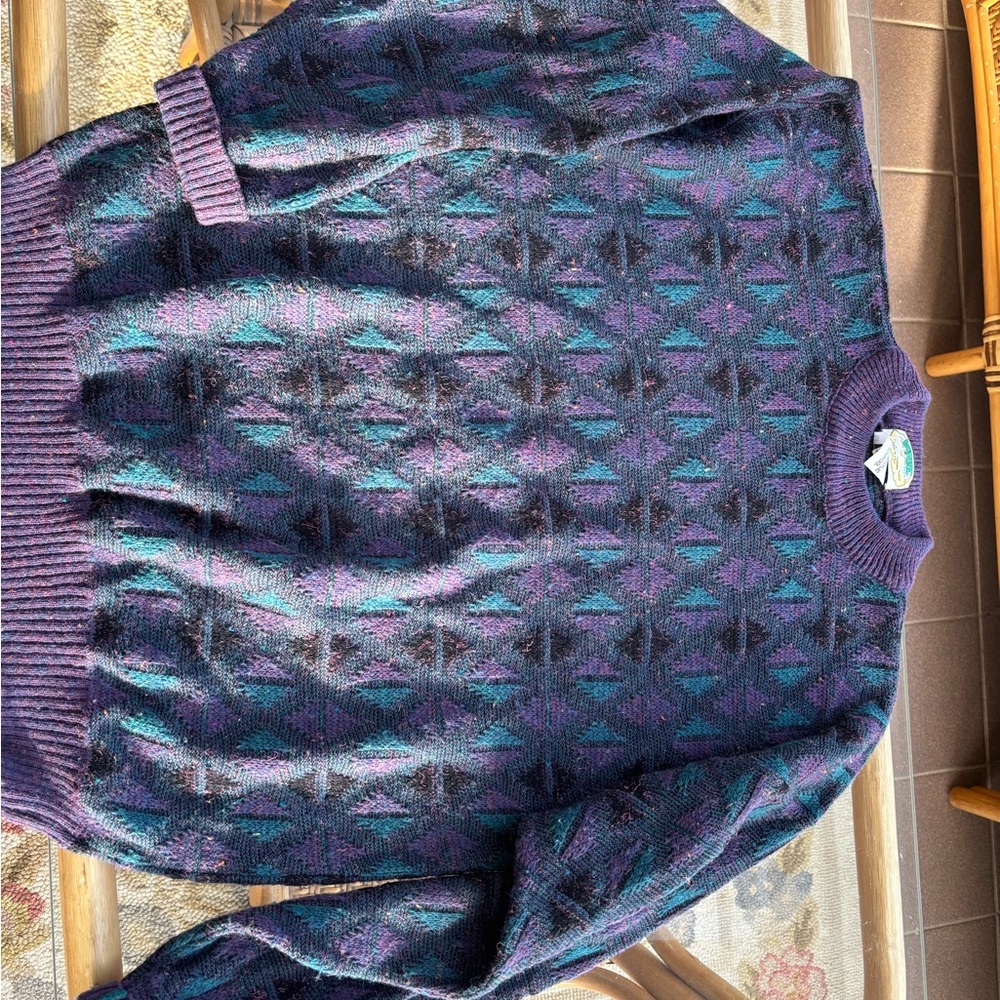 Men's Purple Patterned Sweater